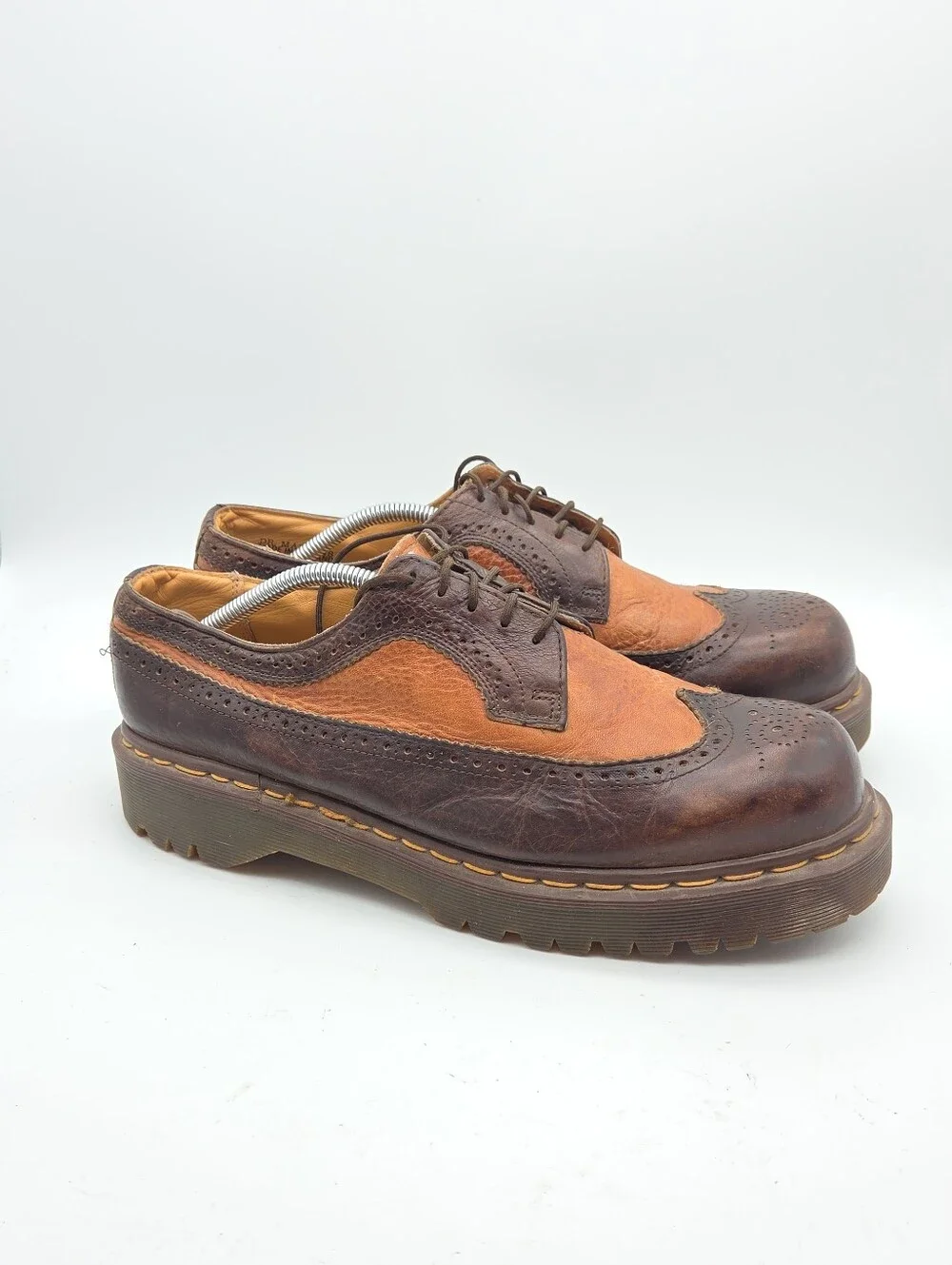 Dr. Martens Made in England 3989 Brogue Oxford Brown Wingtip Shoes Men's 12